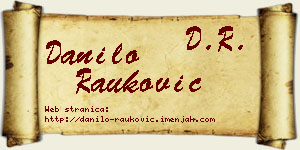 Danilo Rauković vizit kartica